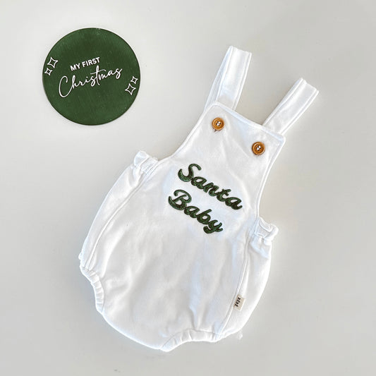 Santa Baby Romper: Emerald