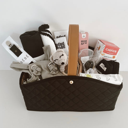 Filled Diaper Caddy - ONE OF A KIND Black