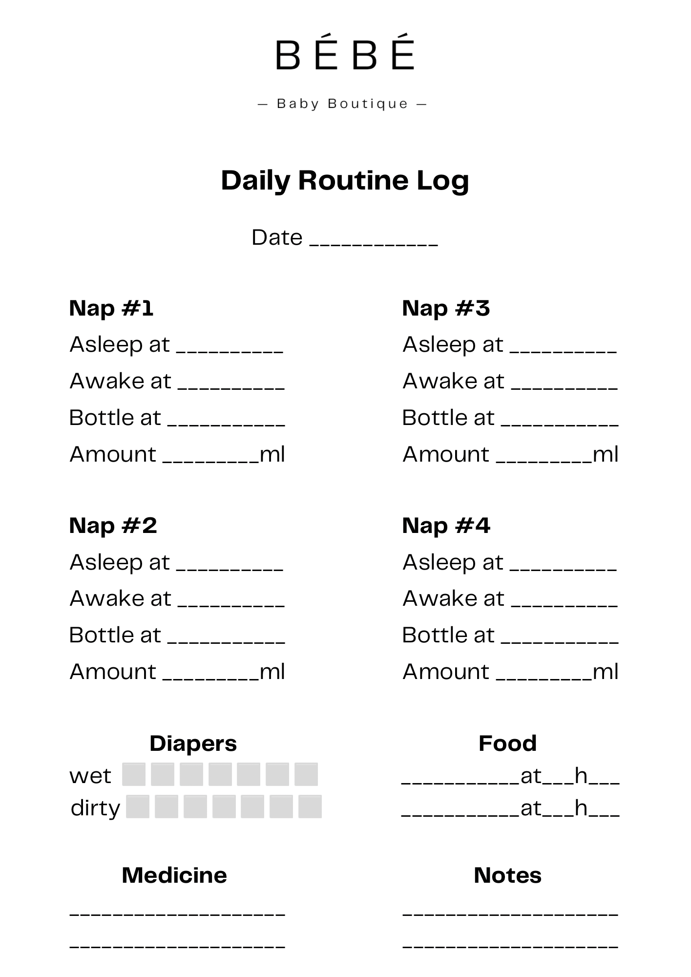 Daily Routine Log Booklet