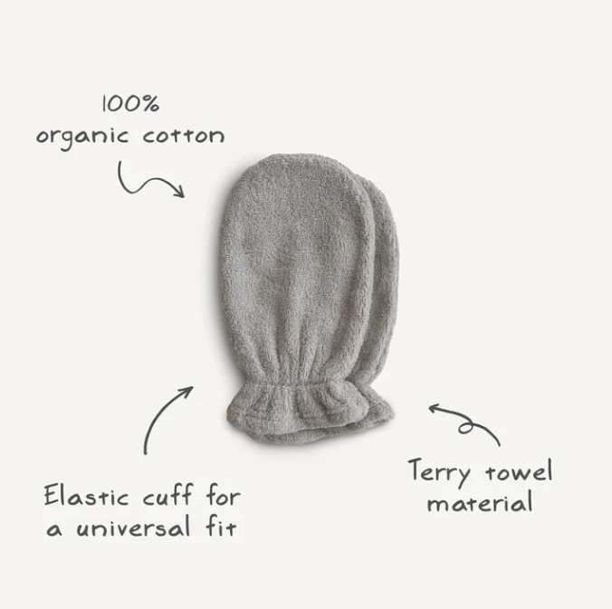 Mushie Organic Cotton Bath Mitt 2-Pack